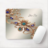 Elegant Gold Jewel Flowers Mousepad Muismat (Met muis)