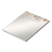 Elegant Gold Jewel Flowers Notepad Notitieblok (Linkerzijde)