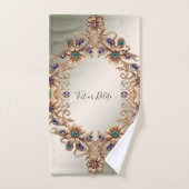Elegant Gold Jewel Flowers Towel Set Bad Handdoek (Handdoek)