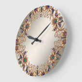 Elegant Gold Jewel Flowers Wall Clock Grote Klok (Hoek)