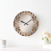 Elegant Gold Jewel Flowers Wall Clock Grote Klok (Huis)