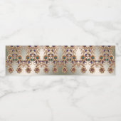 Elegant Gold Jewel Flowers Water Bottle Label Waterfles Etiket (Enkel label)