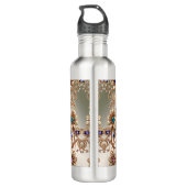 Elegant Gold Jewel Flowers Water Bottle Waterfles (Achterkant)