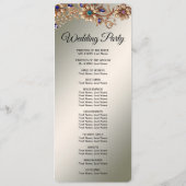 Elegant Gold Jewel Flowers Wedding Program Programmakaart