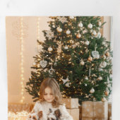 Elegant Gold Joy Peace Love Script 3-Photo Drieluik Wenskaart (Binnenzijde eerst)