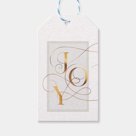 Elegant Gold Joy Script Label Cadeaulabel (Voorkant)