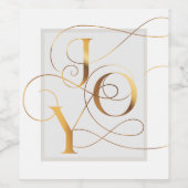Elegant Gold Joy Script Label Wijn Etiket (Enkel label)