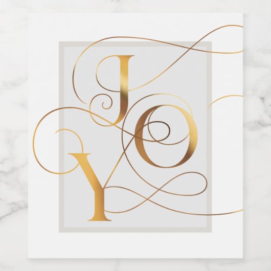 Elegant Gold Joy Script Label Wijn Etiket (Enkel label)