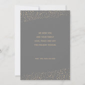 Elegant Gold JOYFUL Script on Grey Photo Christmas Feestdagenkaart (Achterkant)