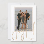 Elegant Gold JOYFUL Script Photo Christmas Feestdagenkaart (Voorkant)