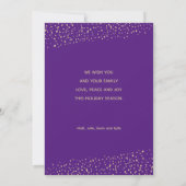Elegant Gold JOYFUL Script Purple Photo Christmas Feestdagenkaart (Achterkant)