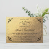 Elegant Gold Jubileum Party Kaart (Staand voorkant)