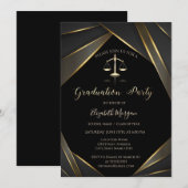 Elegant Gold Justice Scale Black Afstuderen Kaart (Voorkant / Achterkant)