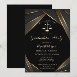 Elegant Gold Justice Scale Black Afstuderen Kaart