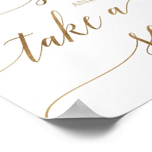 Elegant Gold-kalligrafie: neem een stoel op Poster (Hoek)