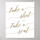 Elegant Gold-kalligrafie: neem een stoel op Poster (Voorkant)