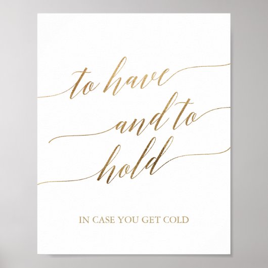 Elegant Gold-kalligrafie om een teken te hebben en Poster (Voorkant)