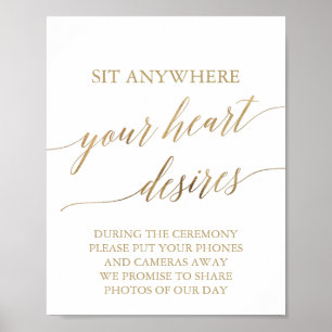Elegant Gold-kalligrafie Uw hartsgebaren Poster