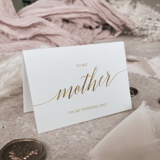 Elegant Gold-kalligrafie voor mijn moeder huwelijk Kaart