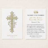 Elegant Gold katholieke weddenschap Kaart (Voorkant /achterkant)