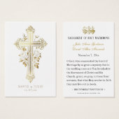 Elegant Gold katholieke weddenschap Kaart (Voorkant /achterkant)