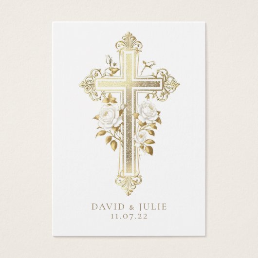 Elegant Gold katholieke weddenschap Kaart (Voorkant)