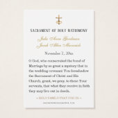 Elegant Gold katholieke weddenschap Kaart (Achterkant)