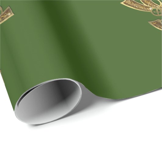 Elegant Gold kerstbal, Green Holiday Cadeaupapier (Rol Hoek)