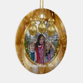 Elegant Gold Kerstbal Keramisch Ornament (Rechts)