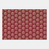 Elegant Gold kerstbomen Red Poinsettia Floral Inpakpapier Vel (Voorkant 2)