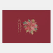 Elegant Gold kerstbomen Red Poinsettia Floral Inpakpapier Vel (Voorkant)