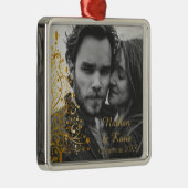 Elegant Gold kerstboom - Aangepaste foto Metalen Ornament (Rechts)