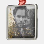 Elegant Gold kerstboom - Aangepaste foto Metalen Ornament (Links)