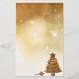 Elegant Gold-kerstboom Briefpapier