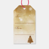 Elegant Gold-kerstboom Cadeaulabel (Achterkant)