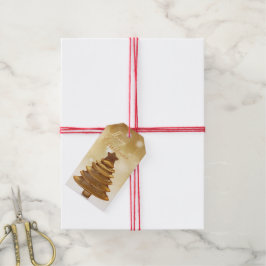 Elegant Gold-kerstboom Cadeaulabel