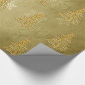 Elegant Gold-kerstboom en Snowflake Pattern Cadeaupapier (Hoek)
