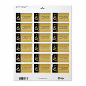 Elegant Gold-kerstboom Etiket (Full Sheet)
