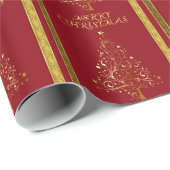 Elegant Gold kerstboom - Gift Wrap Cadeaupapier (Rol Hoek)