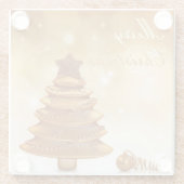 Elegant Gold-kerstboom Glazen Onderzetter (Achterkant)