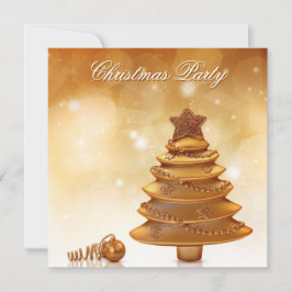 Elegant Gold-kerstboom Kaart