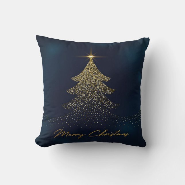 Elegant Gold-kerstboom Kussen (Voorkant)