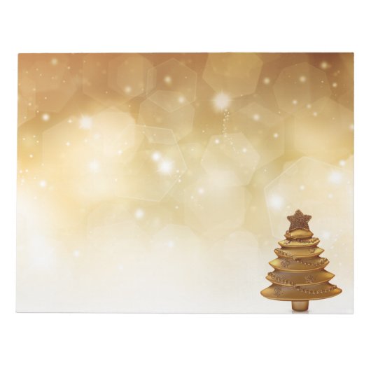 Elegant Gold-kerstboom Notitieblok (Voorkant)