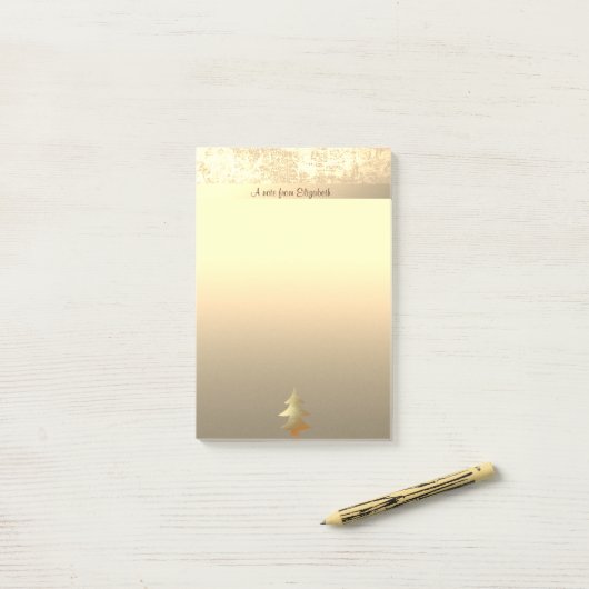 Elegant Gold-kerstboom - op maat gesneden Post-it® Notes (Op bureau)