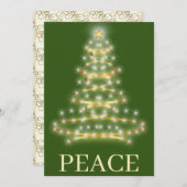 Elegant Gold kerstboom Peace Holidage Feestdagenkaart (Voorkant / Achterkant)
