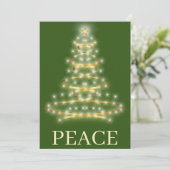 Elegant Gold kerstboom Peace Holidage Feestdagenkaart (Staand voorkant)