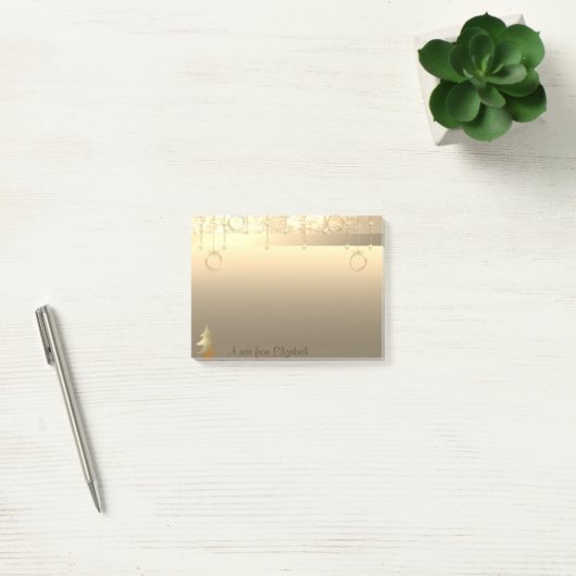 Elegant Gold-kerstboom, speciaal gepersonaliseerd  Post-it® Notes (Kantoor)