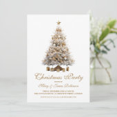 Elegant Gold kerstboomfeest Kaart (Staand voorkant)