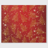 Elegant Gold-kerstboompatroon Cadeaupapier (Vlak)