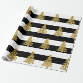 Elegant Gold kerstboompatroon Cadeaupapier (Uitgerold)